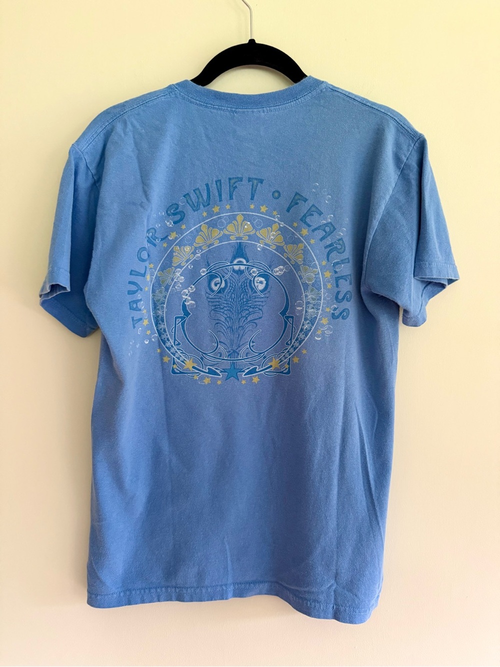 🩵Y2K Taylor Swift Blue Fearless Band Tshirt Size Small - Picture 5 of 6